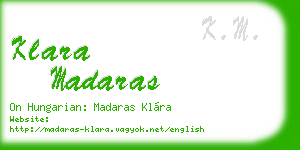 klara madaras business card